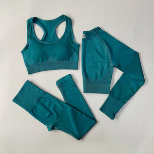 2-4pcs Seamless Women Yoga Set Workout Sportswear